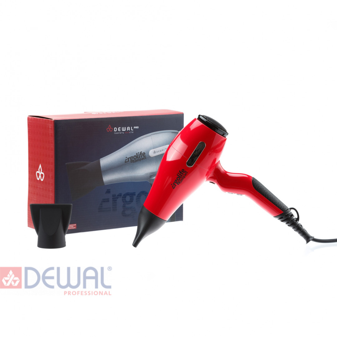 Фен 2000 Вт ErgoLife Compact DEWAL 03-002 Red Фен 2000 Вт ErgoLife Compact DEWAL 03-002 Red