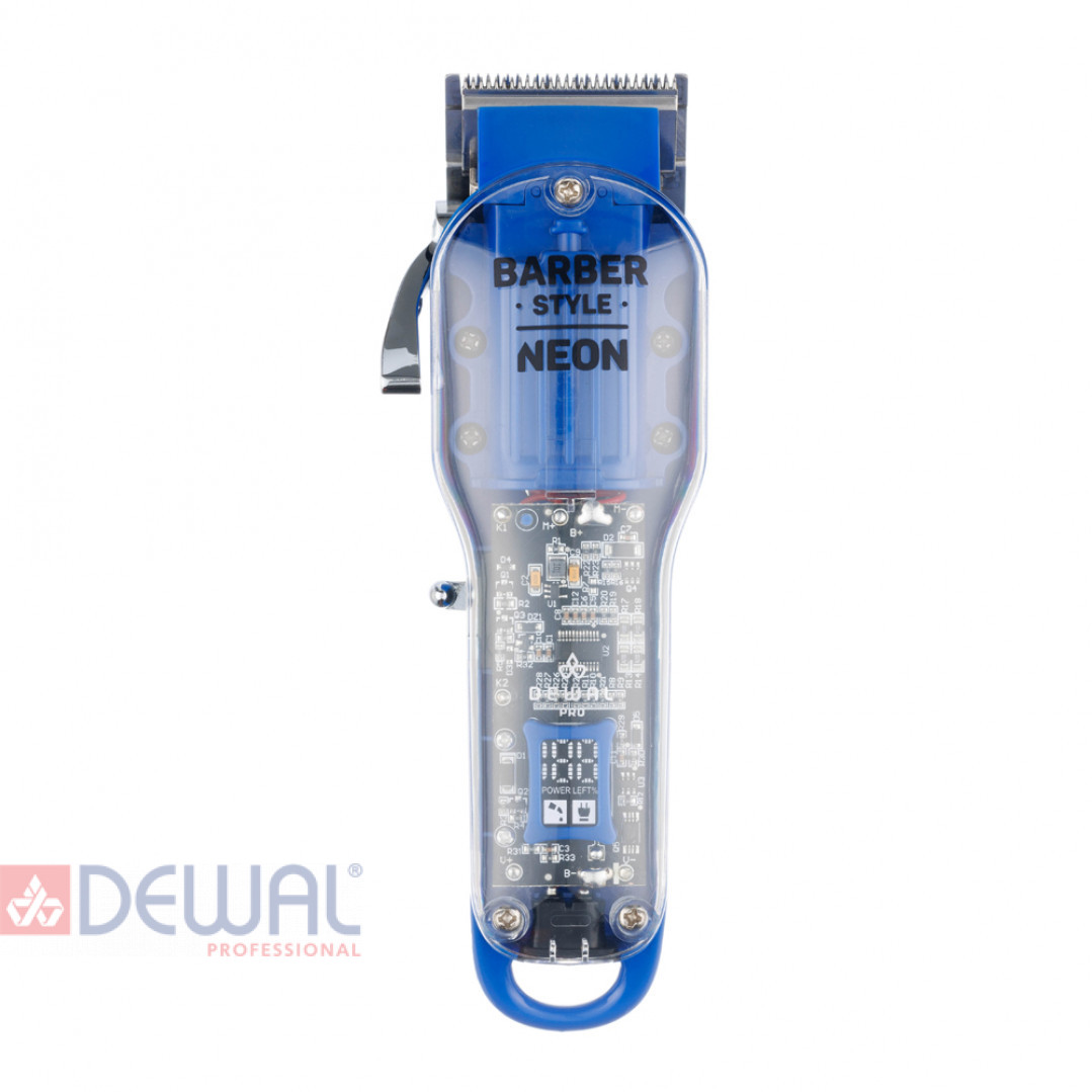 Машинка для стрижки NEON BLUE, аккум\сет, 6000 об\мин, нож 45 мм, 0,8 - 2,0 мм, 6 нас DEWAL 03-081 Blue