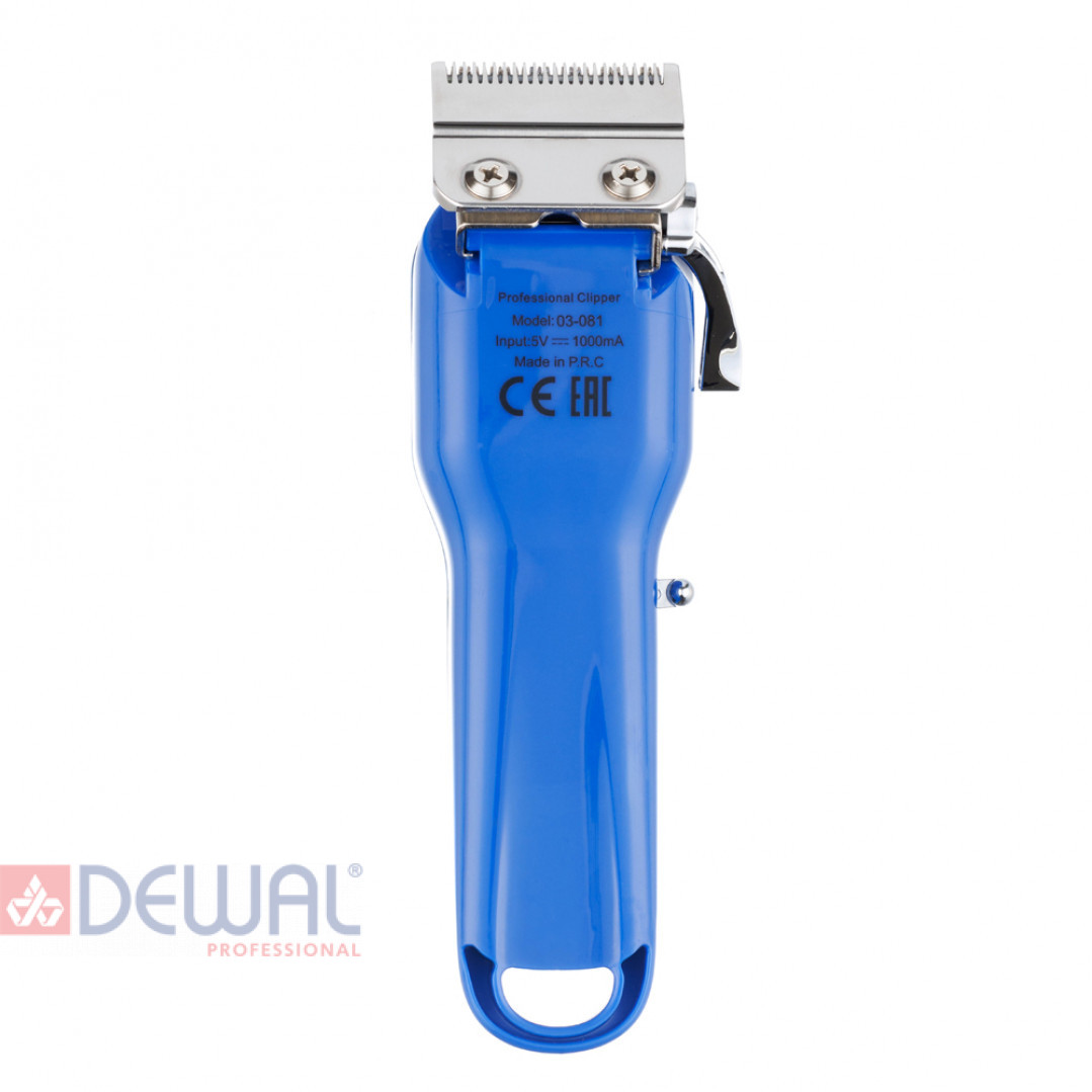 Машинка для стрижки NEON BLUE, аккум\сет, 6000 об\мин, нож 45 мм, 0,8 - 2,0 мм, 6 нас DEWAL 03-081 Blue