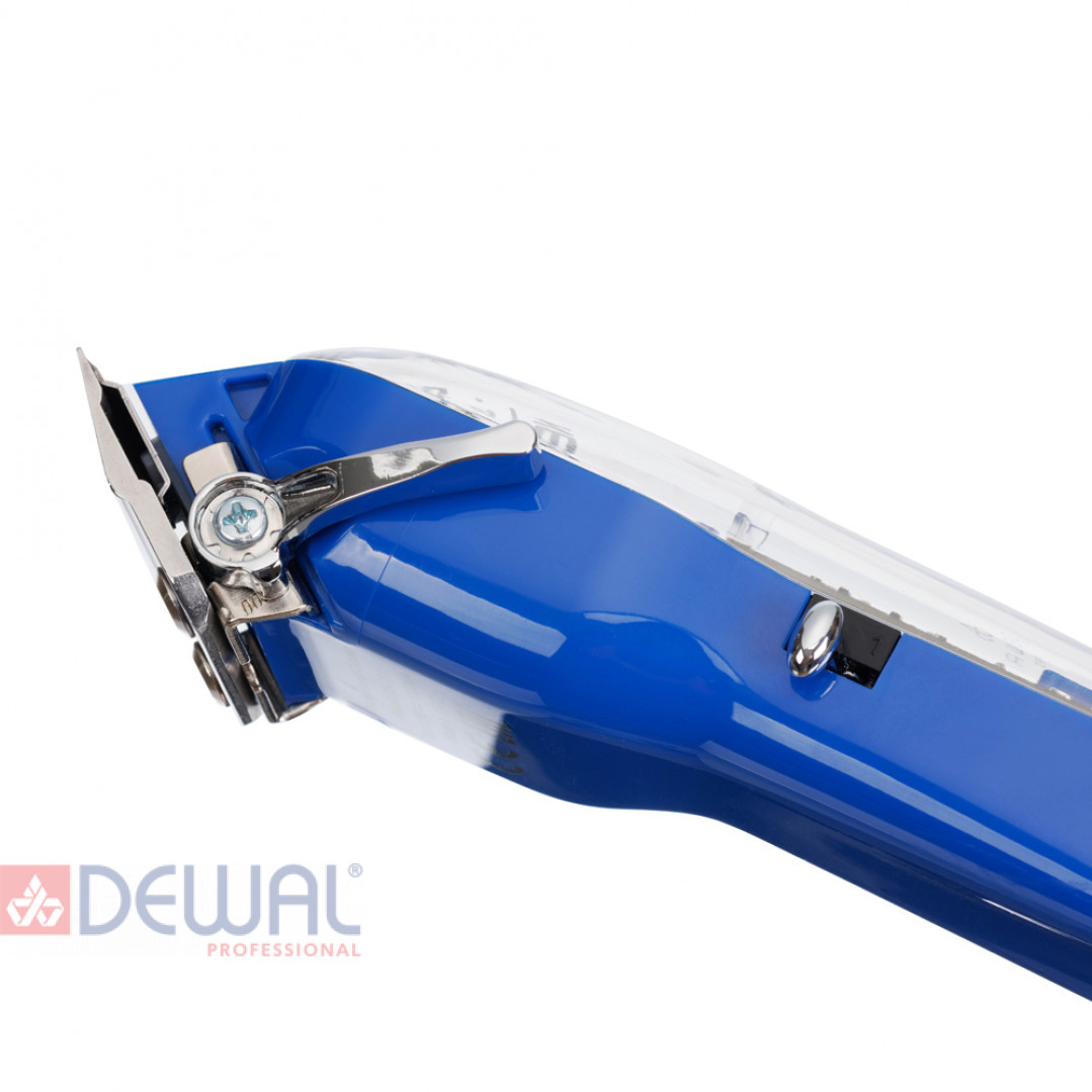 Машинка для стрижки NEON BLUE, аккум\сет, 6000 об\мин, нож 45 мм, 0,8 - 2,0 мм, 6 нас DEWAL 03-081 Blue