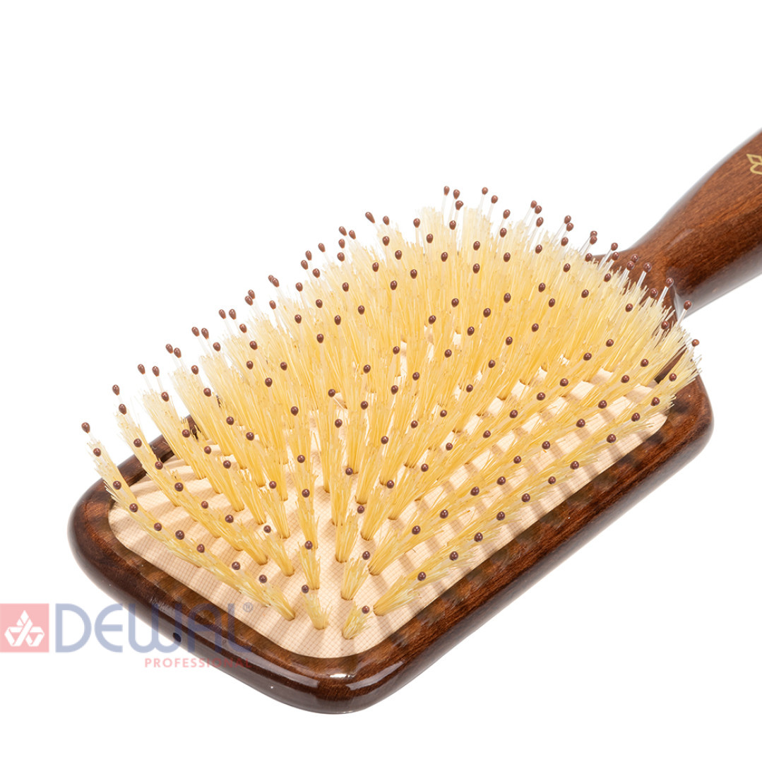 Щетка массажная прямоугольная широкая с нейлоновым штифтом 11 рядов SOFT DEWAL SOFT360