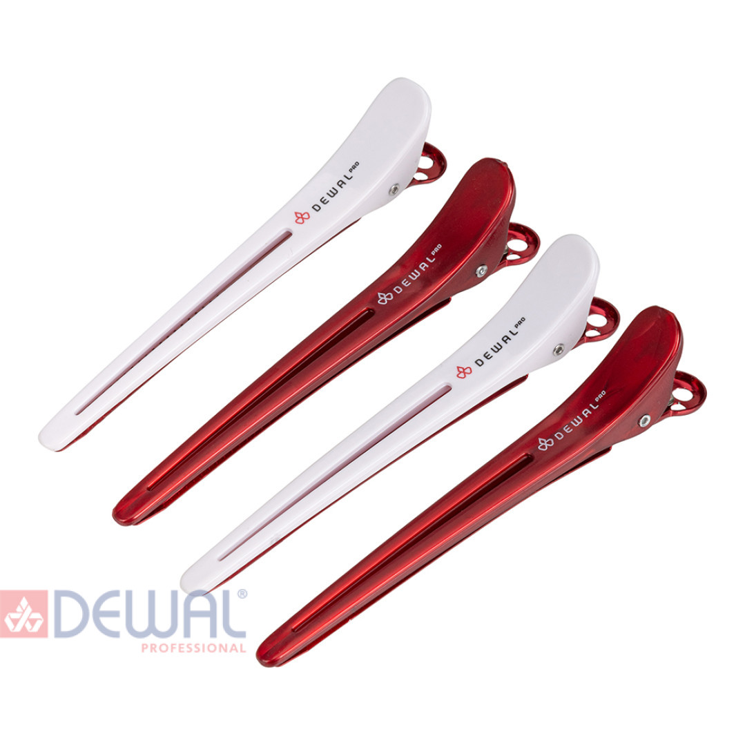 Зажим для волос, пластик,металл 11 см (4 шт.) DEWAL NY4