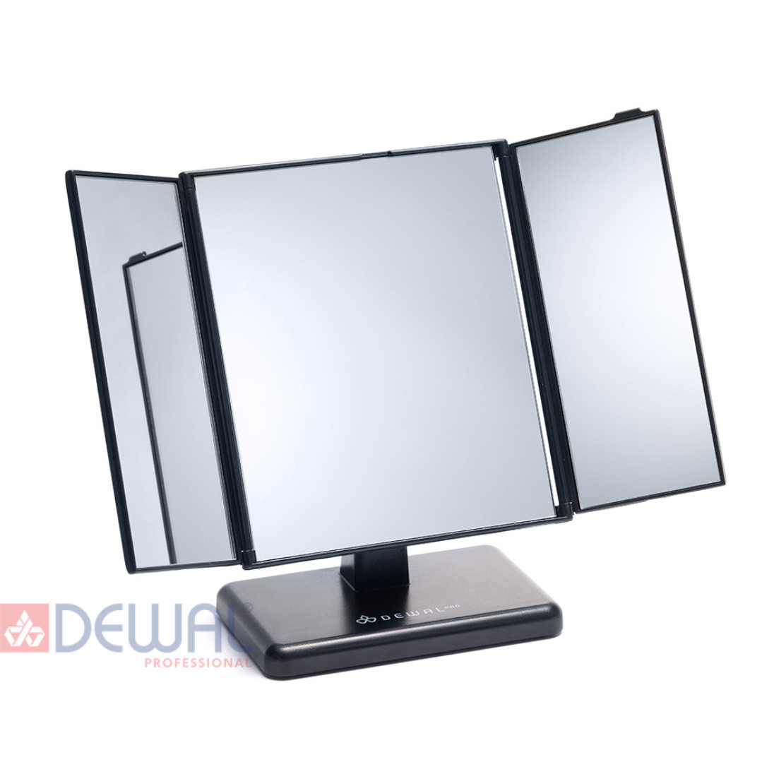 Зеркало настольное складное трехстворчатое, цвет черный DEWAL MR-7014