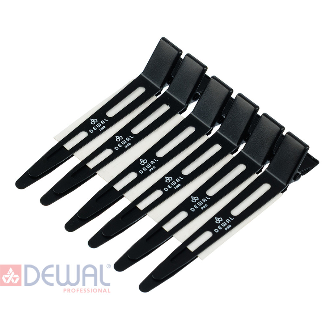 Зажим для волос черный, металл, 6 шт DEWAL G022