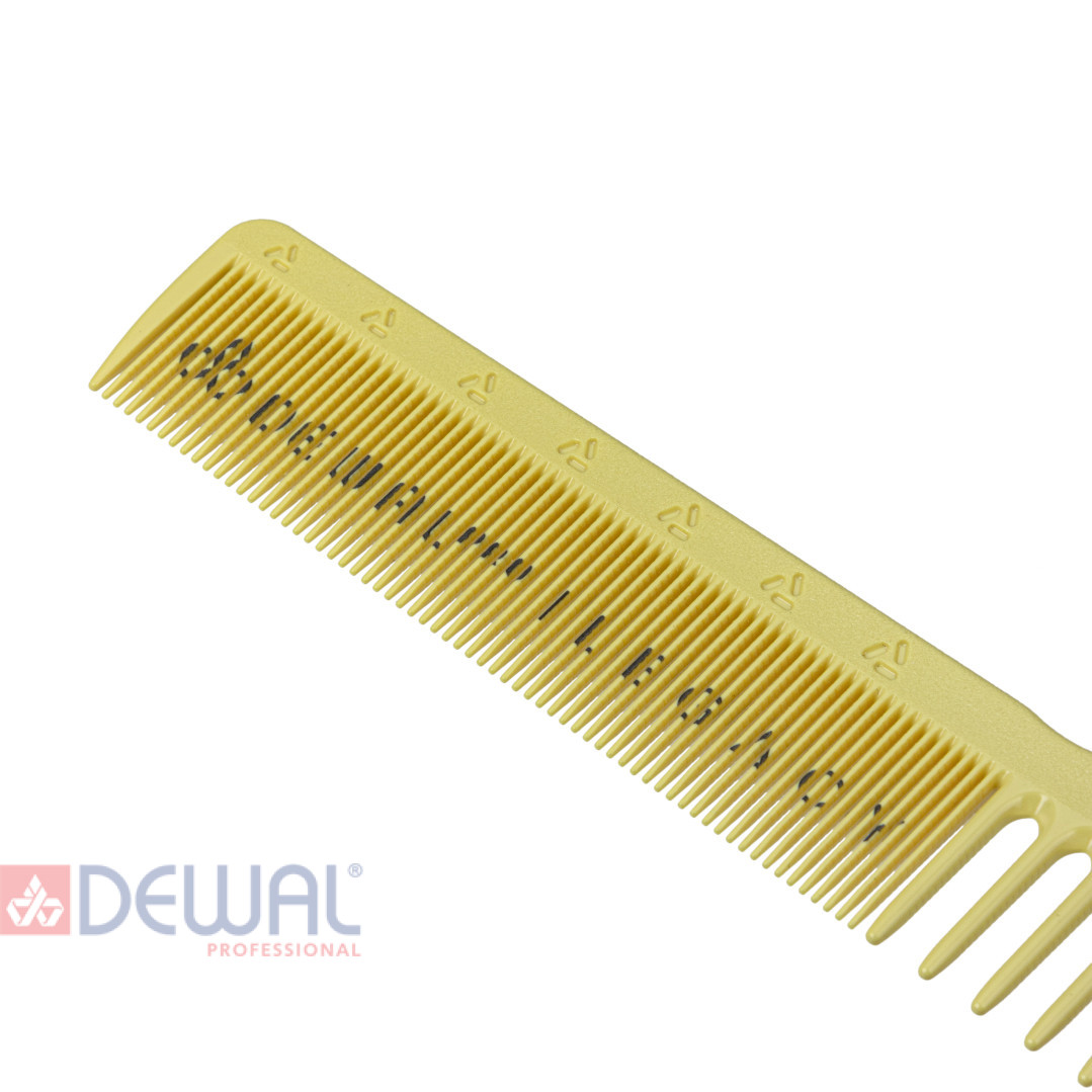 Расческа рабочая DEWAL LEGACY комбинированная 185 мм желтая LD-2012